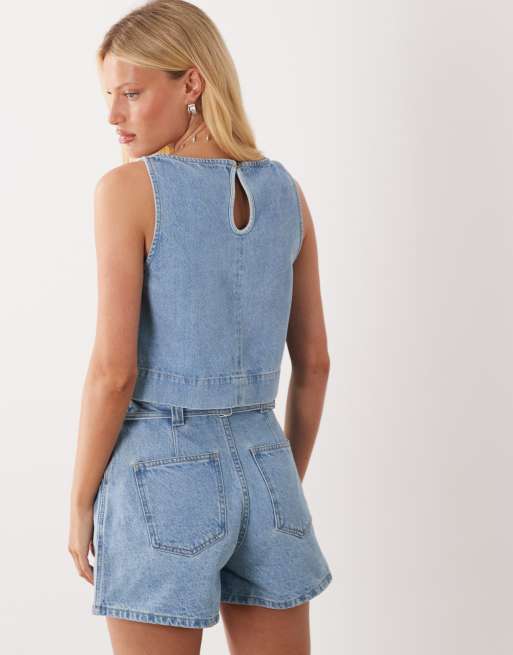 ASOS DESIGN – Ljusblå, tvättad och vid jeanstopp, del av set, 3 av 4