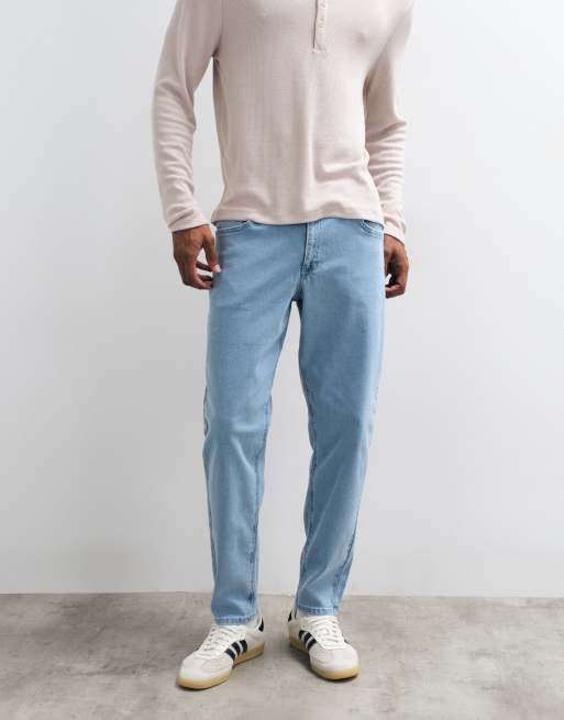 ASOS DESIGN – Ljusblå, tvättade, avsmalnande jeans med stretch, 2 av 5