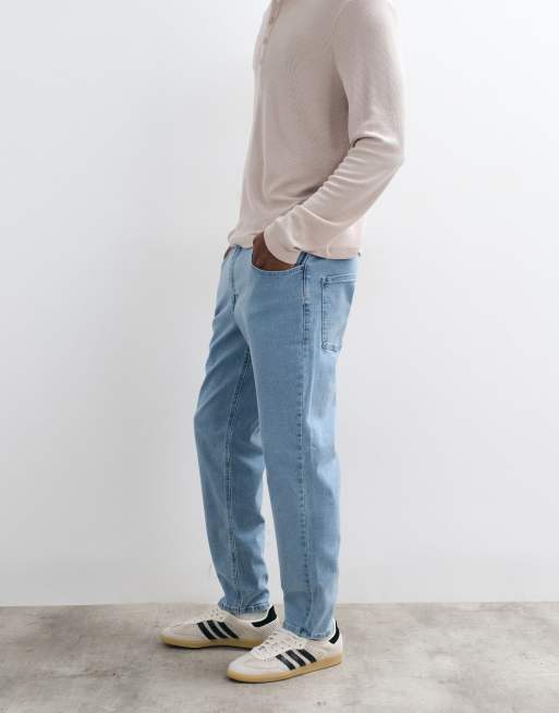 ASOS DESIGN – Ljusblå, tvättade, avsmalnande jeans med stretch, 5 av 5