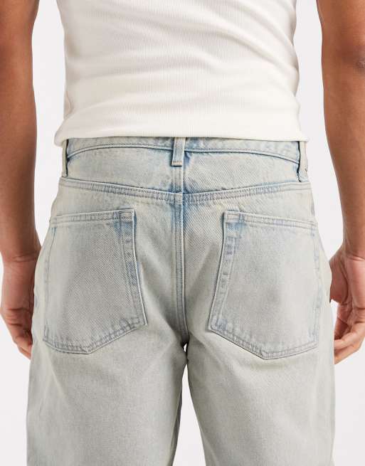 ASOS DESIGN – Ljusblå, tvättade jeans med veck och raka ben, 4 av 5