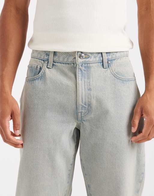 ASOS DESIGN – Ljusblå, tvättade jeans med veck och raka ben, 5 av 5