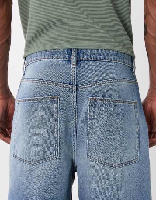 ASOS DESIGN – Ljusblå, tvättade, mellanlånga jeansshorts, 4 av 5