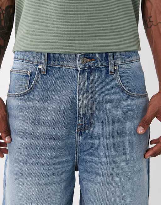 ASOS DESIGN – Ljusblå, tvättade, mellanlånga jeansshorts, 5 av 5