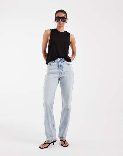 ASOS Design – Ljusblå, tvättade, raka jeans i 90-talsstil - view 1