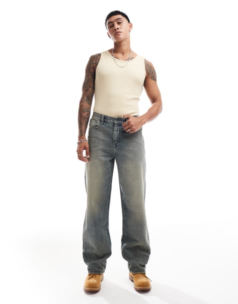 ASOS DESIGN – Ljusblå, tvättade, tonade jeans med baggy passform - view 1