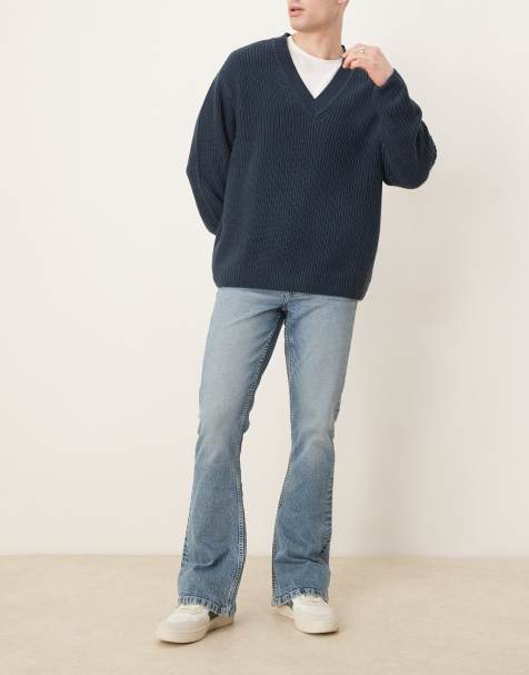 ASOS DESIGN – Ljusblå, utsvängda jeans med stretch - view 1