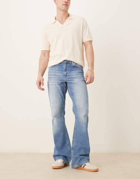 ASOS DESIGN – Ljusblå utsvängda jeans med vintagestil - view 1