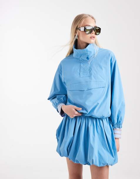 ASOS DESIGN – Ljusblått set med vindjacka i poplin med papperskänsla - view 1