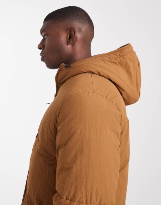 ASOS DESIGN – Ljusbrun pufferjacka med dekorativ söm, 4 av 5