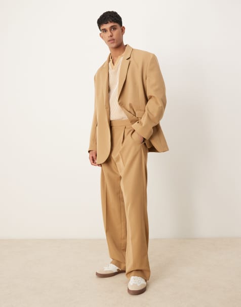ASOS DESIGN – Ljusbrun, slouchy kostym i oversize - view 1