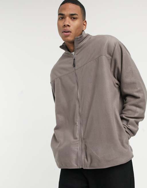 ASOS DESIGN – Ljusbrun träningsjacka i polarfleece med oversize-passform