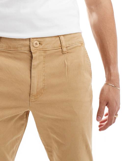 ASOS DESIGN – Ljusbruna avsmalnande chinos med tvättad finish, 2 av 5