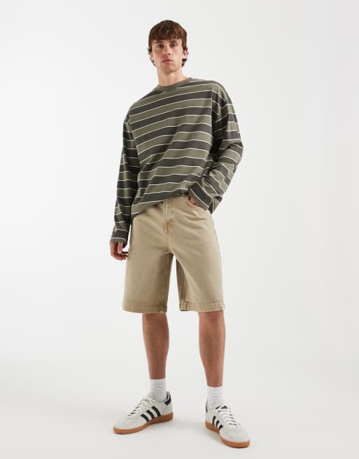 ASOS DESIGN – Ljusbruna, långa jeansshorts med ledig passform , 3 av 5