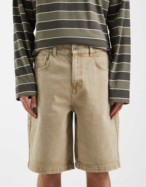 ASOS DESIGN – Ljusbruna, långa jeansshorts med ledig passform , 4 av 5