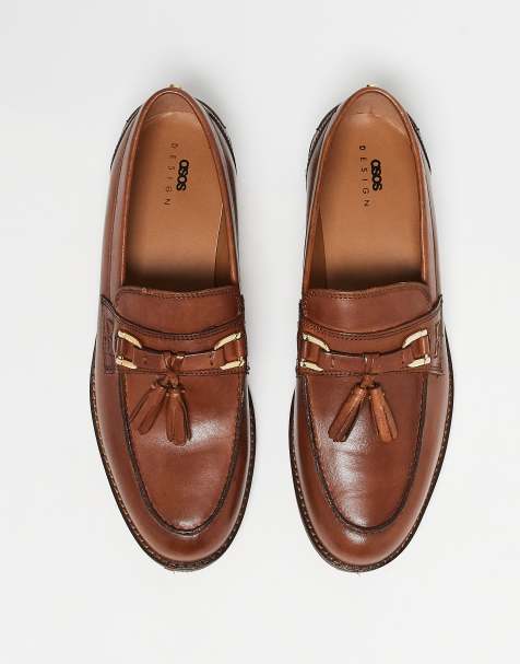 ASOS DESIGN – Ljusbruna loafers i läder med tofs - view 1
