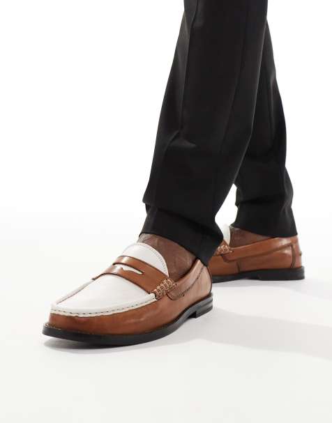 ASOS DESIGN – Ljusbruna och vita loafers i läder - view 1