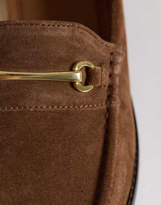 ASOS DESIGN – Ljusbruna pennyloafers i läder med metalldetalj, 4 av 4