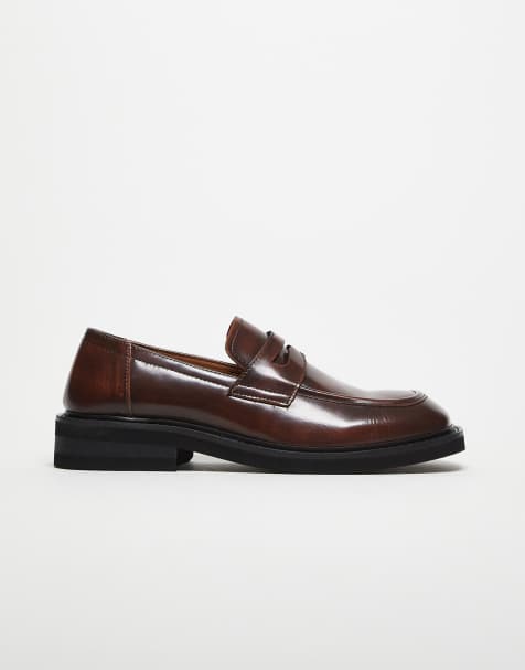 ASOS DESIGN – Ljusbruna pennyloafers i läder - view 1