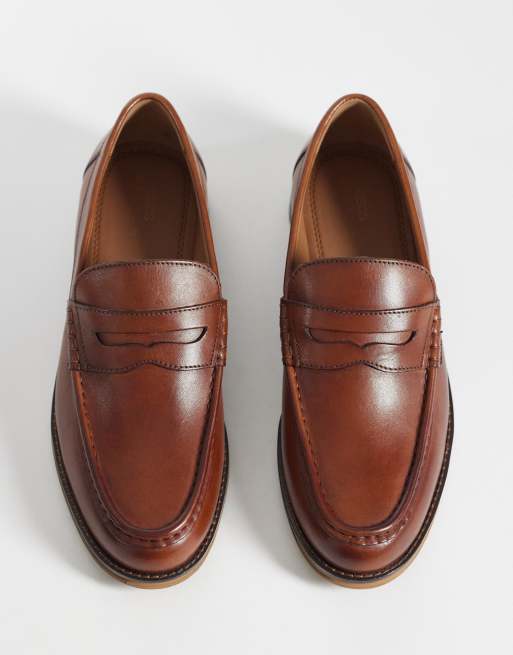ASOS DESIGN – Ljusbruna pennyloafers i läder, 3 av 4