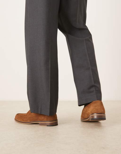 ASOS DESIGN – Ljusbruna pennyloafers i mocka, 3 av 4