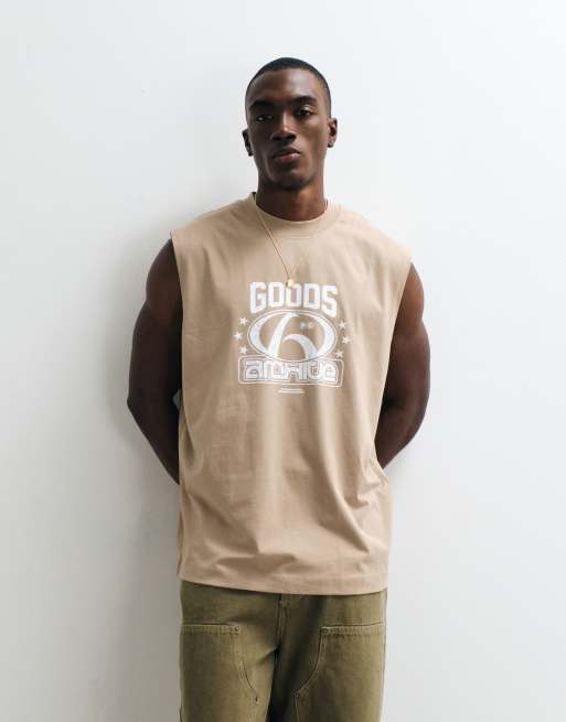 ASOS DESIGN – Ljusbrunt linne i oversize med texttryck , 2 av 5