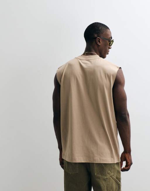 ASOS DESIGN – Ljusbrunt linne i oversize med texttryck , 3 av 5