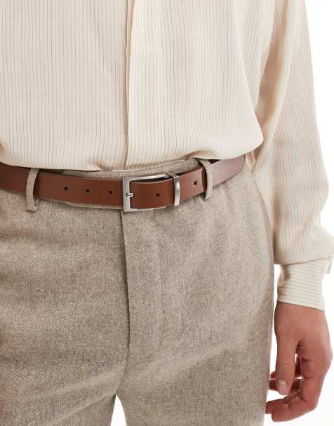 ASOS DESIGN – Ljusbrunt skärp i vändbar design - view 1