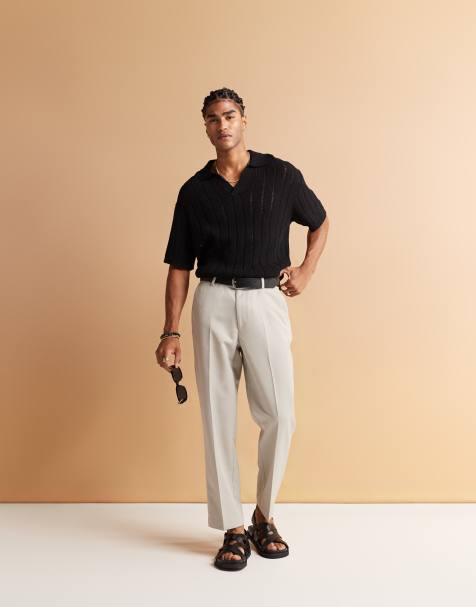 ASOS DESIGN – Ljusgrå, ankellånga finbyxor med raka ben - view 1