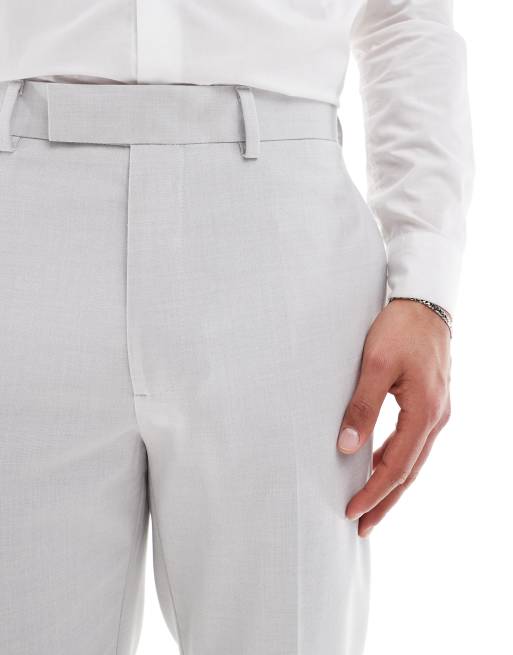 ASOS DESIGN – Ljusgrå avsmalnande kostymbyxor, 3 av 5