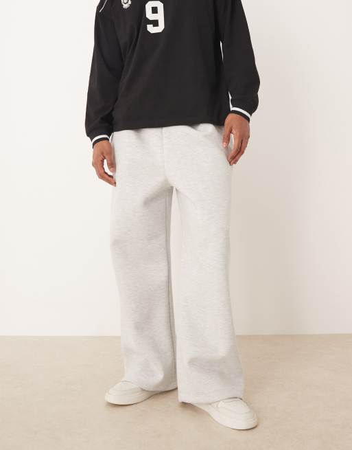 ASOS DESIGN – Ljusgrå mjukisbyxor i oversize av scubaliknande tyg