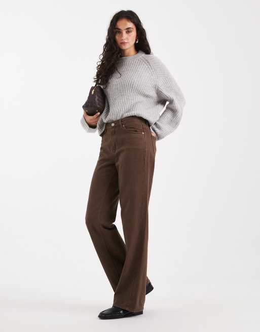 ASOS DESIGN – Ljusgrå, ribbad tröja med rund halsringning och bananärmar, 2 av 4