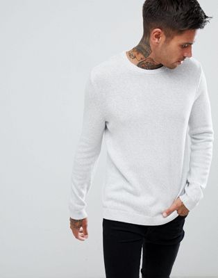 ASOS DESIGN – Ljusgrå tröja medelkraftigt material