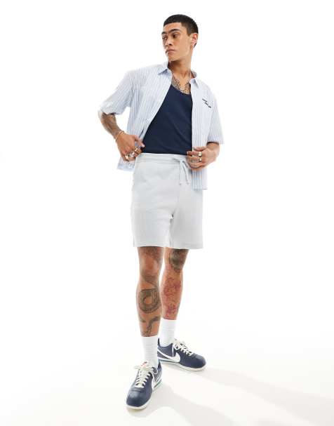 ASOS DESIGN – Ljusgrå, våffelstrukturerade shorts med smal passform - view 1