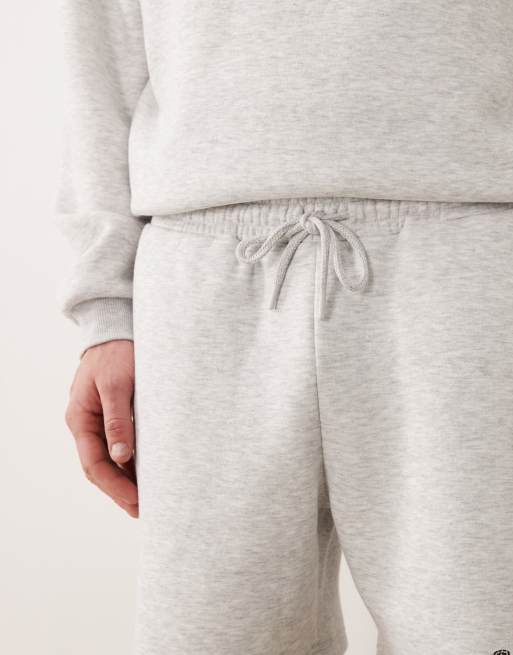 ASOS DESIGN – Ljusgråmelerade shorts med tryck och ledig passform, del av set, 5 av 5