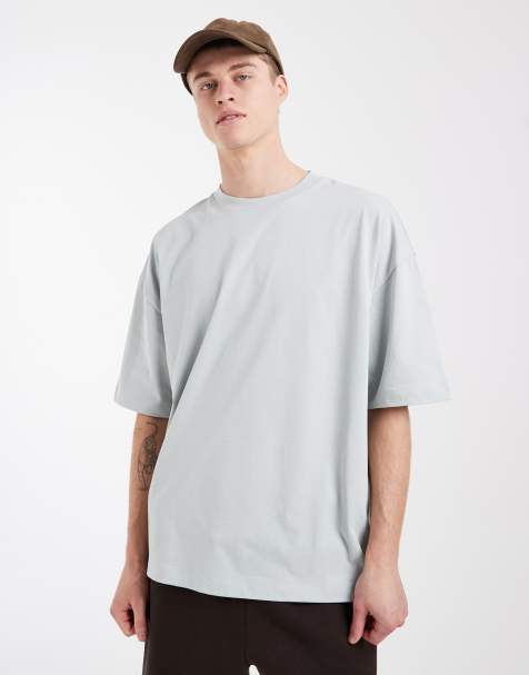 ASOS DESIGN – Ljusgrön, kraftig t-shirt i oversize med boxig passform och sänkt axelsöm - view 1