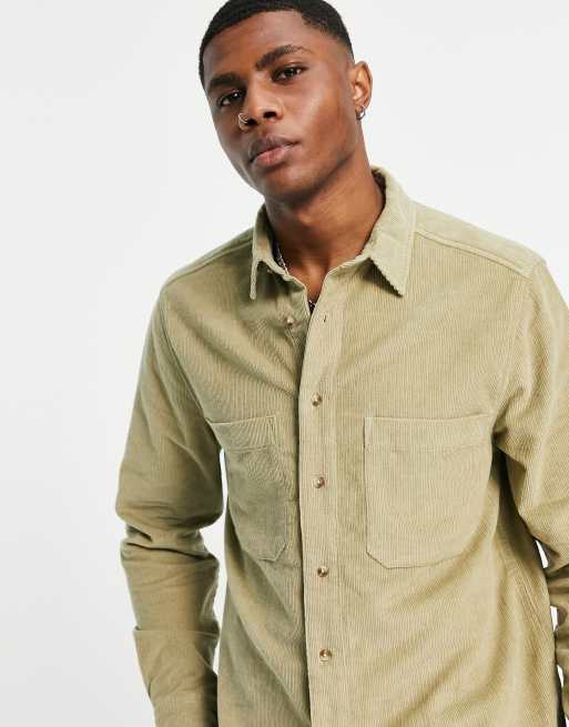 ASOS DESIGN – Ljusgrön overshirt i manchester