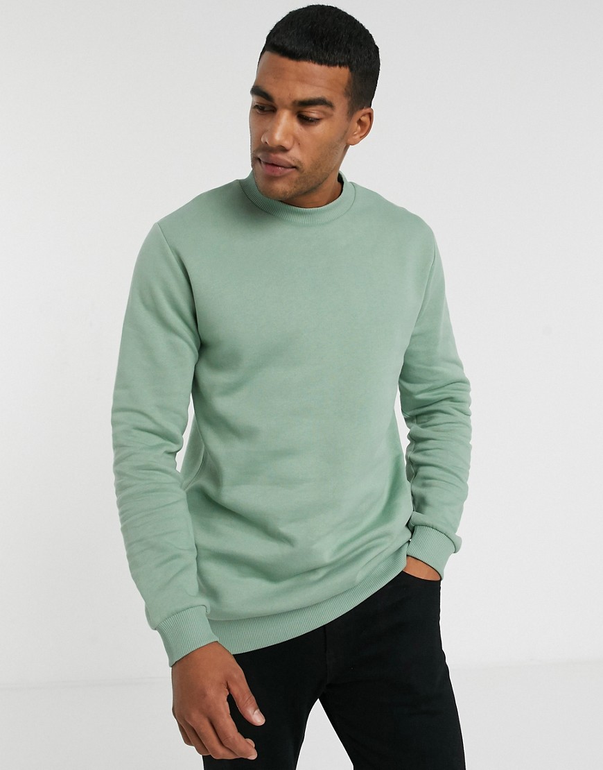 ASOS DESIGN – Ljusgrön sweatshirt i longline-modell