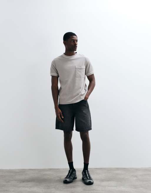 ASOS DESIGN – Ljusgrön, texturerad t-shirt i regular fit med kontrastsömmar, 5 av 5