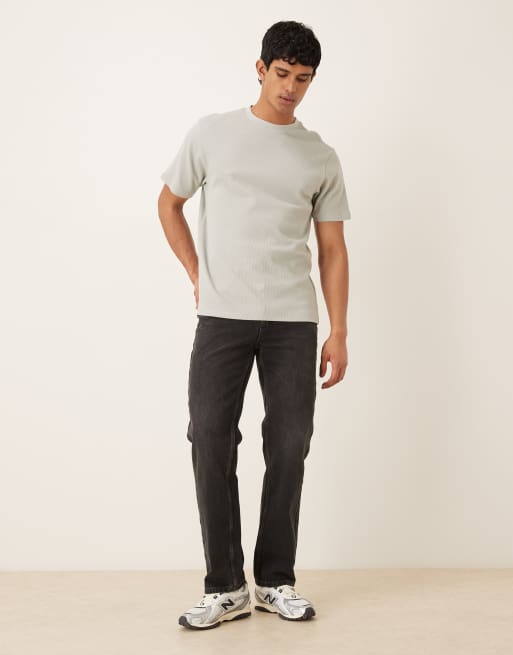 ASOS DESIGN – Ljusgrön, våfflad t-shirt i regular fit med ficka, 2 av 5
