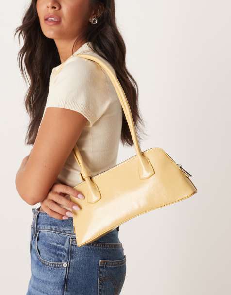 ASOS DESIGN – Ljusgul bowlingväska med rundad botten - view 1