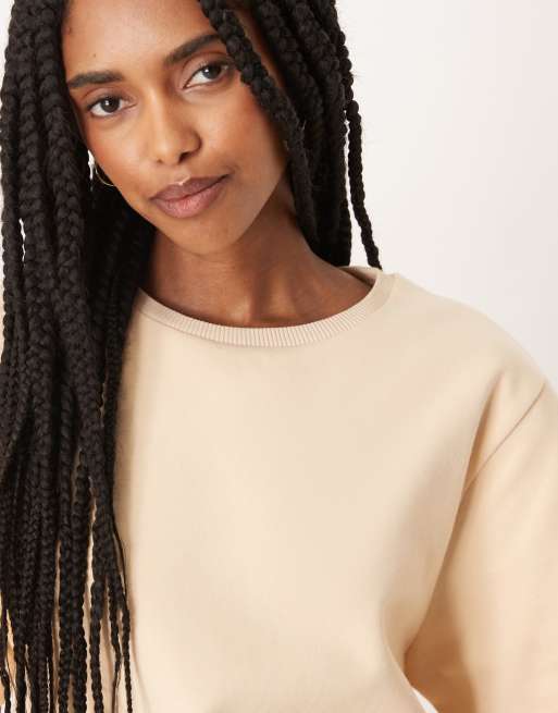 ASOS DESIGN – Ljusgul, dubbelstickad t-shirt i oversize med korta ärmar, 3 av 4