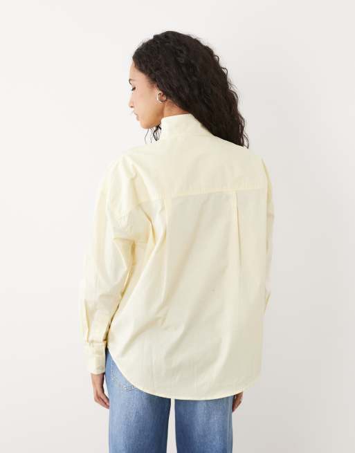 ASOS DESIGN – Ljusgul skjorta med ståkrage, 3 av 4