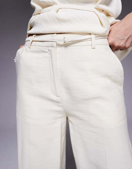 ASOS DESIGN – Ljusgula, figursydda byxor med texturerat skärp, del av set, 3 av 5