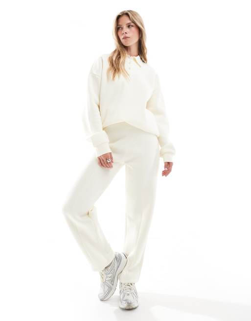 ASOS DESIGN – Ljusgula mjukisbyxor med dekorativ söm