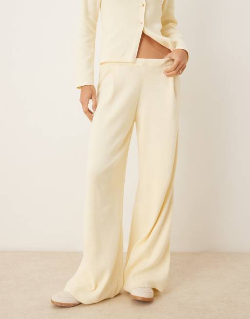ASOS DESIGN – Ljusgula, stickade byxor, del av set, 5 av 5