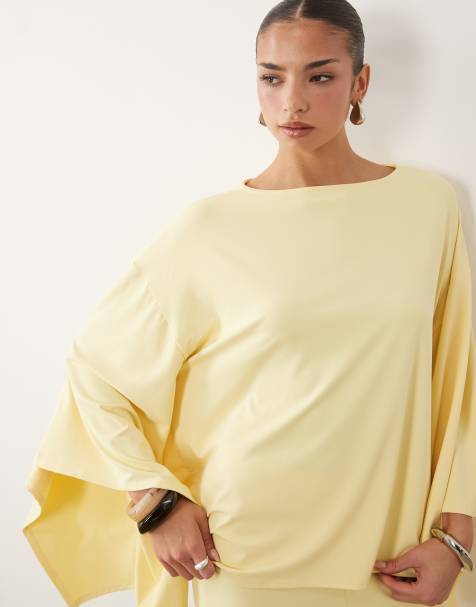 ASOS DESIGN – Ljusgult set med topp i capemodell - view 1