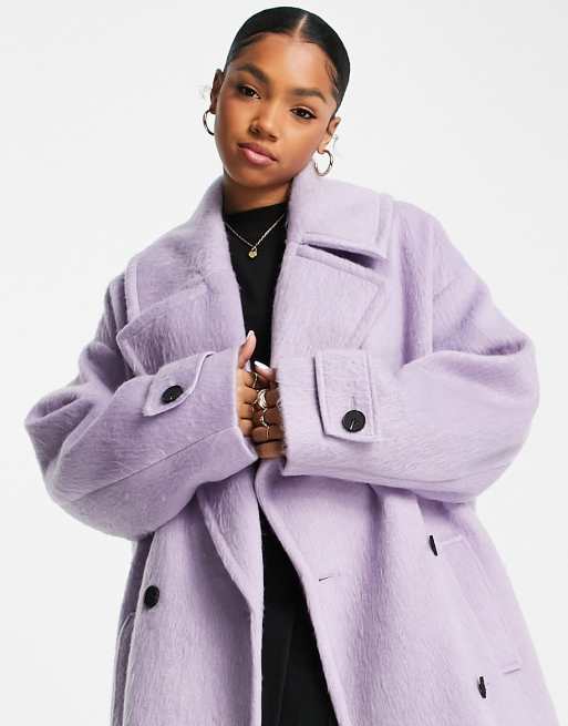 ASOS DESIGN – Ljuslila, fin skepparkavaj i oversize modell, 3 av 4