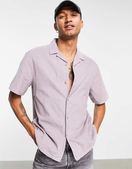 ASOS DESIGN – Ljuslila lätt manchesterskjorta i boxig passform