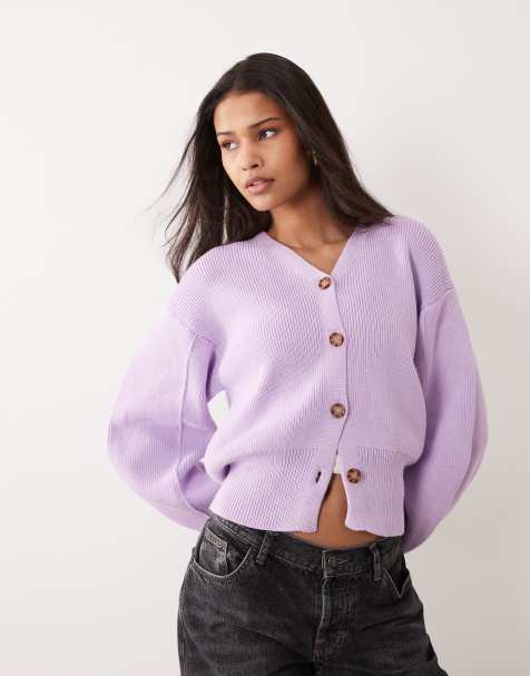 ASOS DESIGN – Ljuslila, strukturerad kofta med markerad midja - view 1
