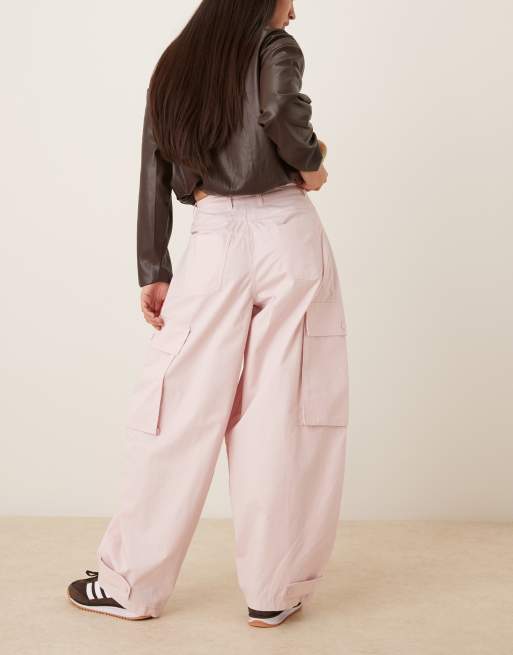 ASOS DESIGN – Ljusrosa ballongbyxor i oversized fit med fickor, 3 av 5